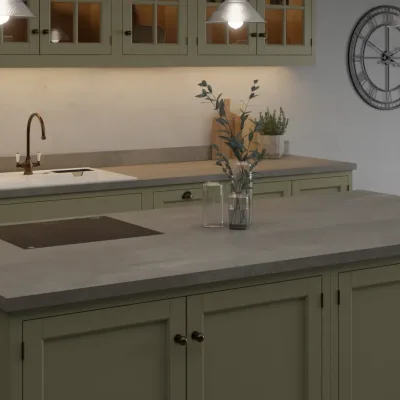 Finesse Light Grey Concrete Rough Stone Square Edge 38mm Laminate Worktop