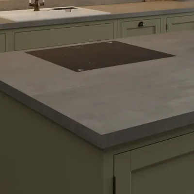 Finesse Light Grey Concrete Rough Stone Square Edge 38mm Laminate Worktop