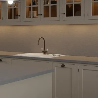 Finesse Platinum Disk Pearl Square Edge 38mm Laminate Worktop