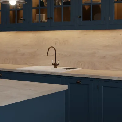 Finesse Raw Endgrain Oak Fine Pore Square Edge 38mm Laminate Worktop