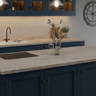 Finesse Raw Endgrain Oak Fine Pore Square Edge 38mm Laminate Worktop