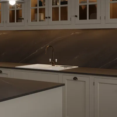 Formica Originals Black Painted Marble Satin NDF - Laminate Worktop
