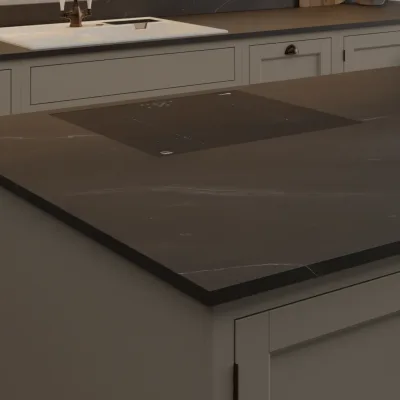 Formica Originals Black Painted Marble Satin NDF - Laminate Worktop
